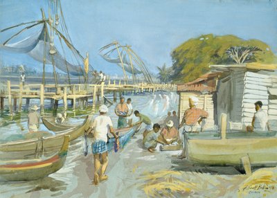 Fischernetze in der Nähe von Cochin, 1994 von Tim Scott Bolton